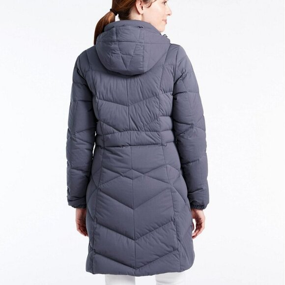 L.L Bean Women's Stretch Down Hooded Puffer Coat Gray Bluish Color Size XS - Picture 2 of 11